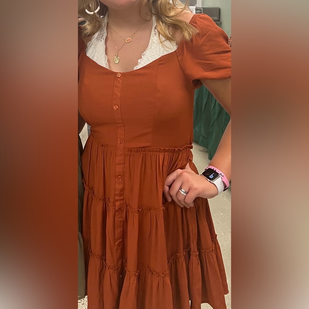 Button Down Trixxi Dress Brown